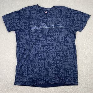 Walt Disney World Disneyland Parks XL T-Shirt Mickey Tiki Tribal Print Hawaiian